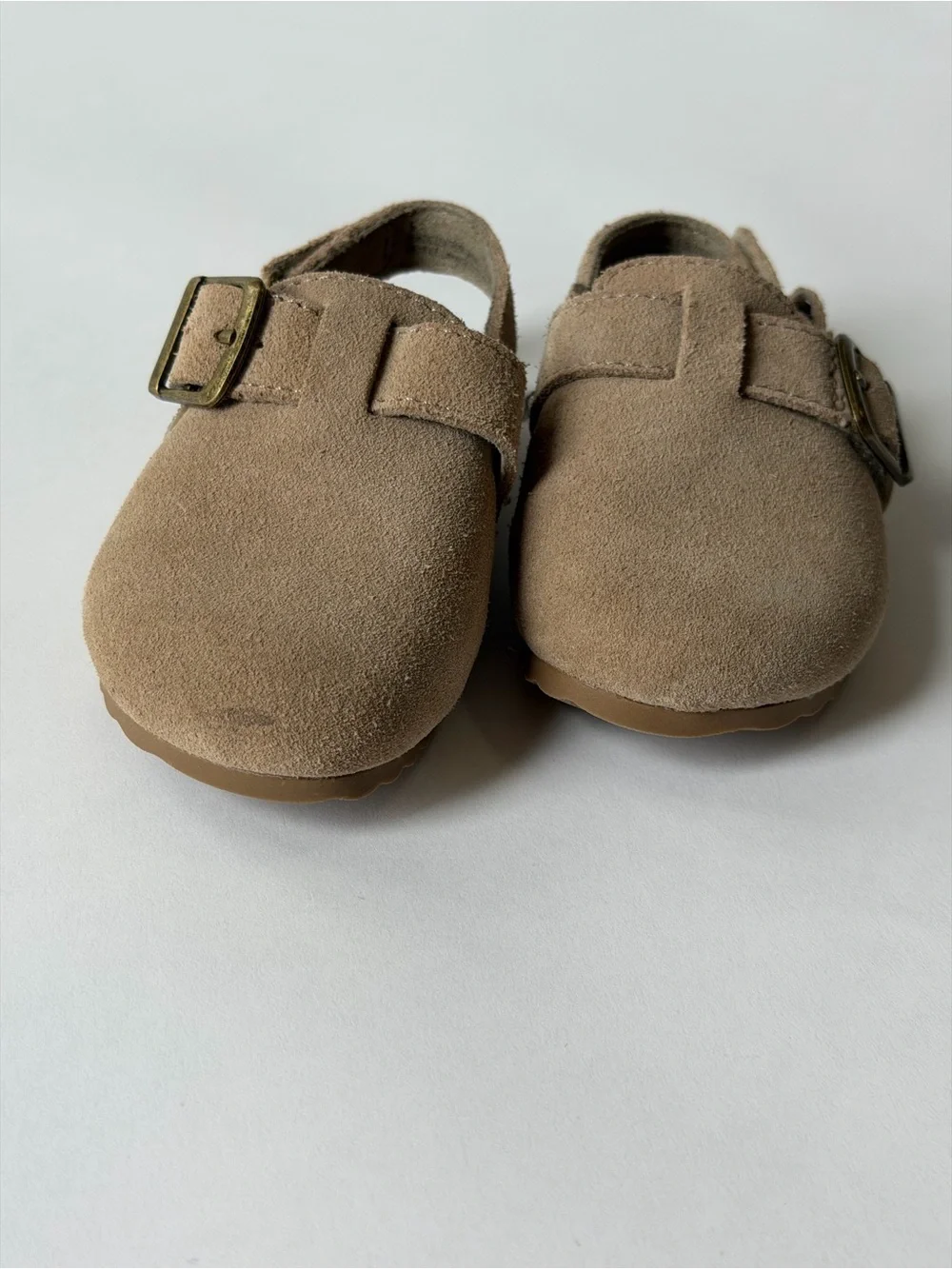 Cat & Jack Kids Suede Buckle Clog Sandals in Tan